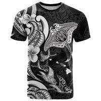 Hawaiian Manta Rays T Shirt Tribal Hibiscus Polynesian Tattoos Black Color LT03 Black - Polynesian Pride