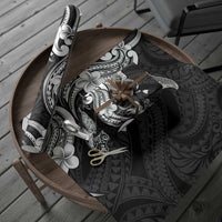 Hawaiian Manta Rays Wrapping Paper Tribal Hibiscus Polynesian Tattoos Black Color - Polynesian Pride