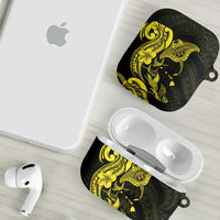 Hawaiian Manta Rays AirPods Case Tribal Hibiscus Polynesian Tattoos Yellow Color LT03 - Polynesian Pride