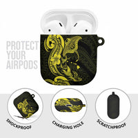 Hawaiian Manta Rays AirPods Case Tribal Hibiscus Polynesian Tattoos Yellow Color - Polynesian Pride