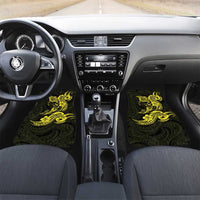 Hawaiian Manta Rays Car Mats Tribal Hibiscus Polynesian Tattoos Yellow Color - Polynesian Pride