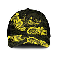 Hawaiian Manta Rays Classic Cap Tribal Hibiscus Polynesian Tattoos Yellow Color LT03 Universal Fit Yellow - Polynesian Pride