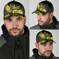 Hawaiian Manta Rays Classic Cap Tribal Hibiscus Polynesian Tattoos Yellow Color LT03 - Polynesian Pride