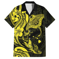 Hawaiian Manta Rays Hawaiian Shirt Tribal Hibiscus Polynesian Tattoos Yellow Color LT03 Yellow - Polynesian Pride