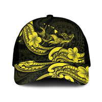 Hawaiian Manta Rays Mesh Trucker Cap Tribal Hibiscus Polynesian Tattoos Yellow Color LT03 One Size Black Yellow - Polynesian Pride