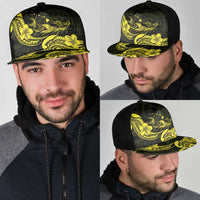 Hawaiian Manta Rays Mesh Trucker Cap Tribal Hibiscus Polynesian Tattoos Yellow Color LT03 - Polynesian Pride