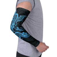 Hawaiian Manta Rays Arm Sleeves Tribal Hibiscus Polynesian Tattoos Blue Color LT03 - Polynesian Pride
