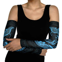 Hawaiian Manta Rays Arm Sleeves Tribal Hibiscus Polynesian Tattoos Blue Color LT03 - Polynesian Pride