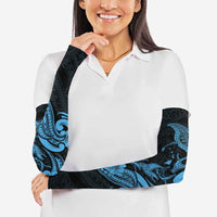 Hawaiian Manta Rays Arm Sleeves Tribal Hibiscus Polynesian Tattoos Blue Color LT03 - Polynesian Pride