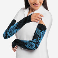Hawaiian Manta Rays Arm Sleeves Tribal Hibiscus Polynesian Tattoos Blue Color LT03 - Polynesian Pride