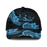 Hawaiian Manta Rays Baseball Net Cap Tribal Hibiscus Polynesian Tattoos Blue Color LT03 One Size Black Blue - Polynesian Pride
