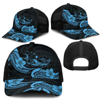 Hawaiian Manta Rays Baseball Net Cap Tribal Hibiscus Polynesian Tattoos Blue Color LT03 - Polynesian Pride