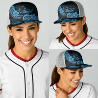 Hawaiian Manta Rays Baseball Net Cap Tribal Hibiscus Polynesian Tattoos Blue Color LT03 - Polynesian Pride