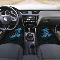 Hawaiian Manta Rays Car Mats Tribal Hibiscus Polynesian Tattoos Blue Color - Polynesian Pride