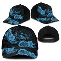 Hawaiian Manta Rays Classic Cap Tribal Hibiscus Polynesian Tattoos Blue Color - Polynesian Pride