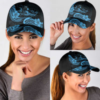 Hawaiian Manta Rays Classic Cap Tribal Hibiscus Polynesian Tattoos Blue Color LT03 - Polynesian Pride