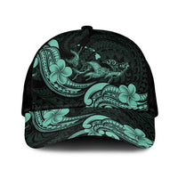 Hawaiian Manta Rays Classic Cap Tribal Hibiscus Polynesian Tattoos Turquoise Color LT03 Universal Fit Turquoise - Polynesian Pride