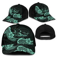 Hawaiian Manta Rays Classic Cap Tribal Hibiscus Polynesian Tattoos Turquoise Color - Polynesian Pride