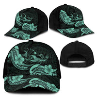 Hawaiian Manta Rays Classic Cap Tribal Hibiscus Polynesian Tattoos Turquoise Color LT03 - Polynesian Pride