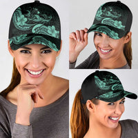 Hawaiian Manta Rays Classic Cap Tribal Hibiscus Polynesian Tattoos Turquoise Color LT03 - Polynesian Pride