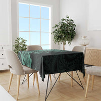 Hawaiian Manta Rays Tablecloth Tribal Hibiscus Polynesian Tattoos Turquoise Color - Polynesian Pride