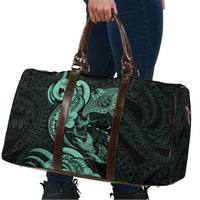 Hawaiian Manta Rays Travel Bag Tribal Hibiscus Polynesian Tattoos Turquoise Color - Polynesian Pride