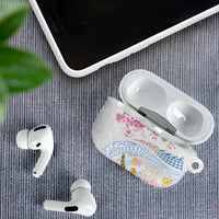 Hawaiian and Japanese Culture Together AirPods Case Tribal Motifs with Lei and Japanese Sakura Pattern