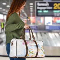 Hawaiian and Japanese Culture Together Travel Bag Tribal Motifs with Lei and Japanese Sakura Pattern