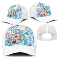 Hawaiian and Japanese Culture Together Baseball Net Cap Tropical Honu with Japanese Elements Blue Color LT03 - Polynesian Pride