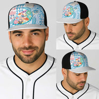 Hawaiian and Japanese Culture Together Baseball Net Cap Tropical Honu with Japanese Elements Blue Color LT03 - Polynesian Pride