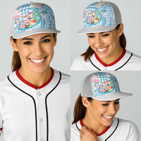 Hawaiian and Japanese Culture Together Baseball Net Cap Tropical Honu with Japanese Elements Blue Color LT03 - Polynesian Pride