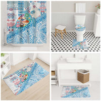 Hawaiian and Japanese Culture Together Bathroom Set Tropical Honu with Japanese Elements Blue Color LT03 - Polynesian Pride