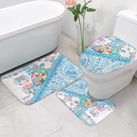 Hawaiian and Japanese Culture Together Bathroom Set Tropical Honu with Japanese Elements Blue Color LT03 - Polynesian Pride