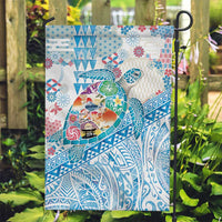 Hawaiian and Japanese Culture Together Garden Flag Tropical Honu with Japanese Elements Blue Color LT03 Garden Flag Blue - Polynesian Pride