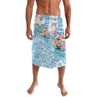 Hawaiian and Japanese Culture Together Lavalava Tropical Honu with Japanese Elements Blue Color LT03 Blue - Polynesian Pride