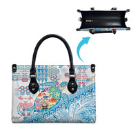 Hawaiian and Japanese Culture Together Leather Bag Tropical Honu with Japanese Elements Blue Color LT03 - Polynesian Pride