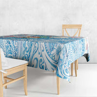 Hawaiian and Japanese Culture Together Tablecloth Tropical Honu with Japanese Elements Blue Color LT03 - Polynesian Pride