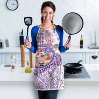 Hawaiian and Japanese Culture Together Apron Tropical Honu with Japanese Elements Purple Color