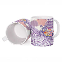 Hawaiian and Japanese Culture Together Ceramic Mug Tropical Honu with Japanese Elements Purple Color LT03 - Polynesian Pride