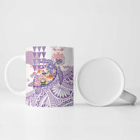 Hawaiian and Japanese Culture Together Ceramic Mug Tropical Honu with Japanese Elements Purple Color LT03 - Polynesian Pride