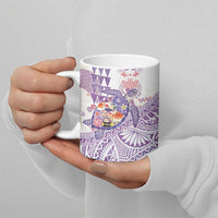 Hawaiian and Japanese Culture Together Ceramic Mug Tropical Honu with Japanese Elements Purple Color LT03 - Polynesian Pride
