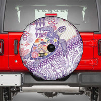 Hawaiian and Japanese Culture Together Spare Tire Cover Tropical Honu with Japanese Elements Purple Color