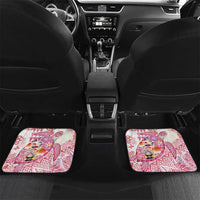 Hawaiian and Japanese Culture Together Car Mats Tropical Honu with Japanese Elements Pink Color LT03 Set 2pcs - Back Pink - Polynesian Pride