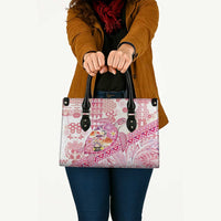 Hawaiian and Japanese Culture Together Leather Bag Tropical Honu with Japanese Elements Pink Color LT03 - Polynesian Pride