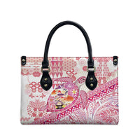 Hawaiian and Japanese Culture Together Leather Bag Tropical Honu with Japanese Elements Pink Color LT03 - Polynesian Pride