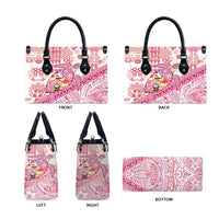Hawaiian and Japanese Culture Together Leather Bag Tropical Honu with Japanese Elements Pink Color LT03 - Polynesian Pride