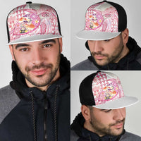 Hawaiian and Japanese Culture Together Mesh Trucker Cap Tropical Honu with Japanese Elements Pink Color LT03 - Polynesian Pride