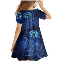 New Zealand Matariki Family Matching Mermaid Dress and Hawaiian Shirt Maori Pattern and Silver Fern