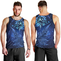 New Zealand Matariki Men Tank Top Maori Pattern and Silver Fern