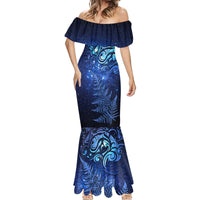 New Zealand Matariki Mermaid Dress Maori Pattern and Silver Fern LT03 - Polynesian Pride